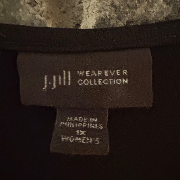 J JILL OPEN FRONT WEAREVER FLOWY BLACK KNIT CARDIGAN -  - SZ 1X -LIKE NEW - Picture 3 of 5